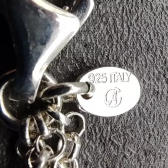 Estate Arte d'Argento Italy Sterling Silver 925 Brushed Disc Circle Necklace 20” - Picture 6 of 9